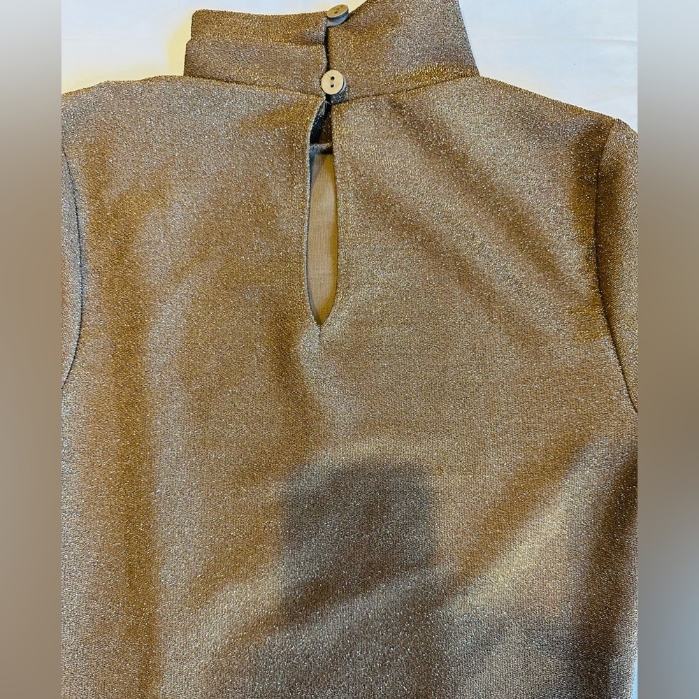 Altar'd State Metallic Gold Dress with Slit - Picture 5 of 6